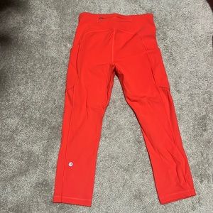 Lululemon Speed up crop 21”leggings size 4 Color orange